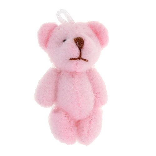 Floristik24 Pingente de urso rosa 3,8 cm 12 unidades