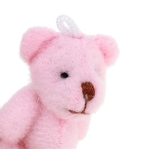 Floristik24 Pingente de urso rosa 3,8 cm 12 unidades