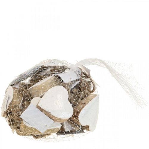 Floristik24 Pendente corações de madeira decorativos corações branco Ø5-5,5cm 12uds