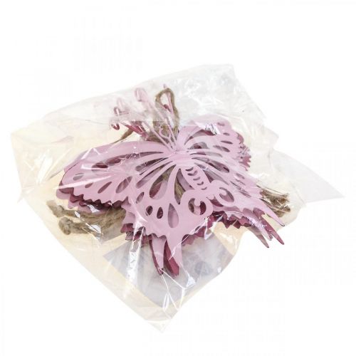 Itens Pingente borboleta decoração metal rosa 8,5x9,5cm 6 un