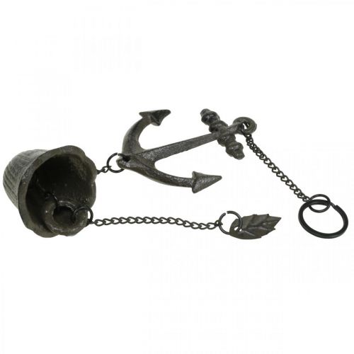 Floristik24 Sino de âncora de cabide, carrilhão de vento de decoração marítima, ferro fundido L47,5cm