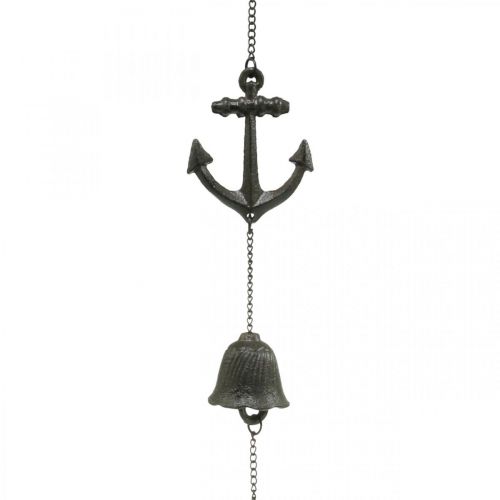 Floristik24 Sino de âncora de cabide, carrilhão de vento de decoração marítima, ferro fundido L47,5cm