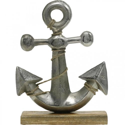 Floristik24 Âncora em metal, decoração marítima, decoração marítima náutica prata, cores naturais Alt.32cm