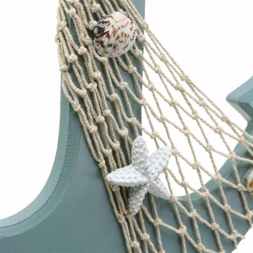 Floristik24 Madeira âncora com conchas azul claro 28,5×40cm