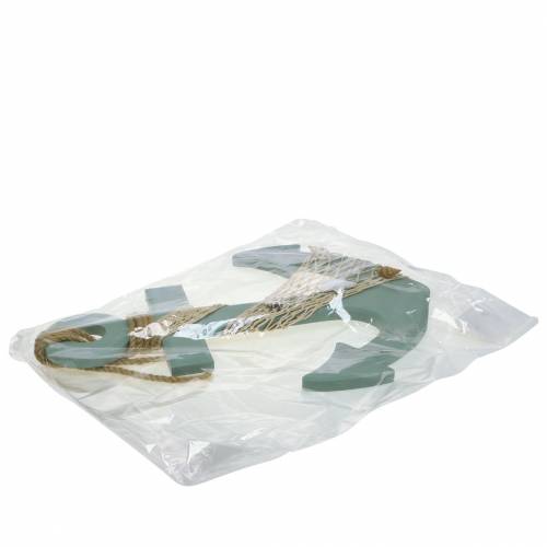 Floristik24 Madeira âncora com conchas azul claro 28,5×40cm