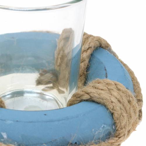 Floristik24 Lanterna de vidro com bóia salva-vidas Ø11cm A7cm conjunto de 3