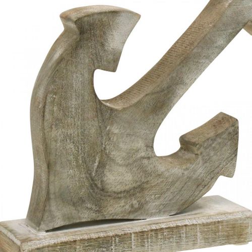 Itens Âncora de madeira, âncora decorativa, shabby chic, branca, natural, 22 cm