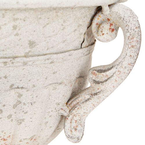 Itens Troféu antigo com alças decoração em metal vintage cinza branco H18cm