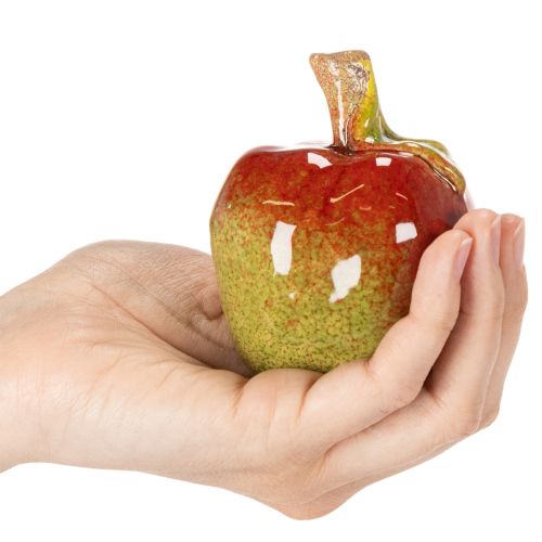 Conjunto de frutas artificiais: maçã e pera, item decorativo de outono, 12 cm, 3 peças | Floristik24.pt