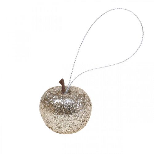 Floristik24 Decorações decorativas para árvores de champanhe com mini maçã e glitter Ø3,5 cm 24 unidades