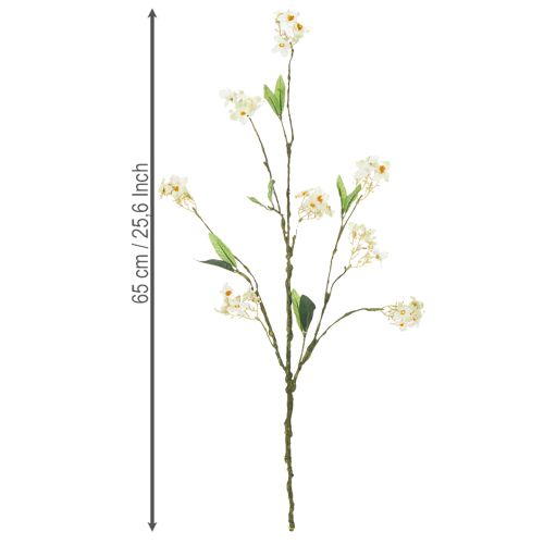 Itens Ramo de flor de macieira, ramo de flor artificial, branco, 65 cm, 1 peça