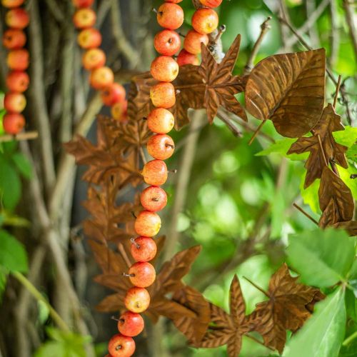 Floristik24 Guirlanda de maçã feita de 55 mini maçãs amarelo-laranja 113 cm