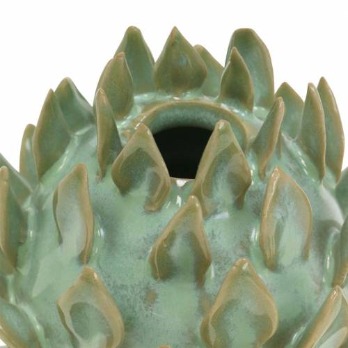 Floristik24 Cerâmica Dekovase Artikschocke verde Ø9,5cm Alt.9cm