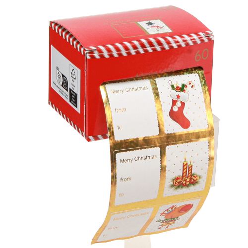 Itens Adesivos Etiquetas adesivas para presente de Natal 5,5 cm 60 peças