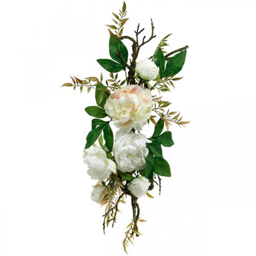 Floristik24 Topper peônia, decoração de mesa, ramo Paeonia branco L60cm