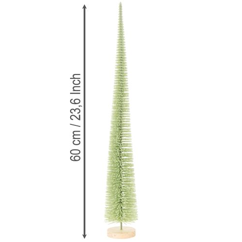 Árvore de Natal artificial, árvore decorativa sobre base de madeira, 60 cm | Floristik24.pt