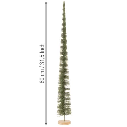 Árvore de Natal artificial com base de madeira para decoração natalina, 80 cm | Floristik24.pt