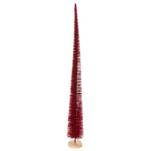 Árvore de Natal decorativa moderna e esguia sobre base de madeira, 80 cm
