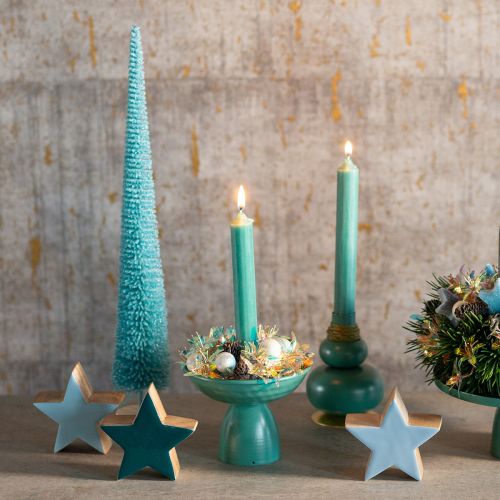 Árvore de Natal artificial, esguia, com base de madeira, 40 cm | Floristik24.pt