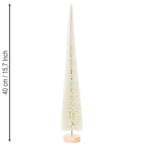 Árvore de Natal decorativa com base de madeira para decoração de inverno, 40 cm, 3 peças | Floristik24.pt