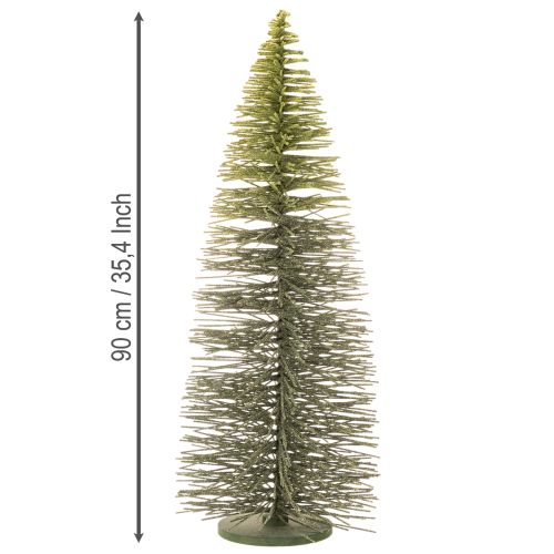 Árvore de Natal artificial verde com suporte para decoração de mesa, 90 cm | Floristik24.pt