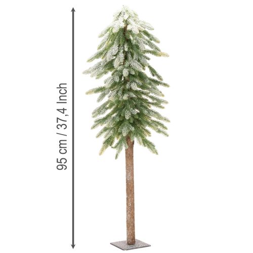 Pinheiro artificial com decoração de neve, inverno e Natal, 95 cm | Floristik24.pt