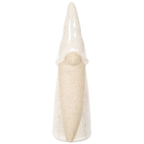 Conjunto de 3 estatuetas decorativas de gnomos, em cerâmica clara, estilo escandinavo, 18 cm. | Floristik24.pt