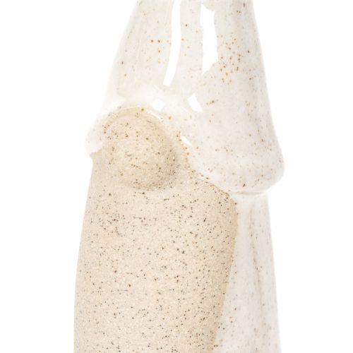 Conjunto de 3 estatuetas decorativas de gnomos, em cerâmica clara, estilo escandinavo, 18 cm. | Floristik24.pt