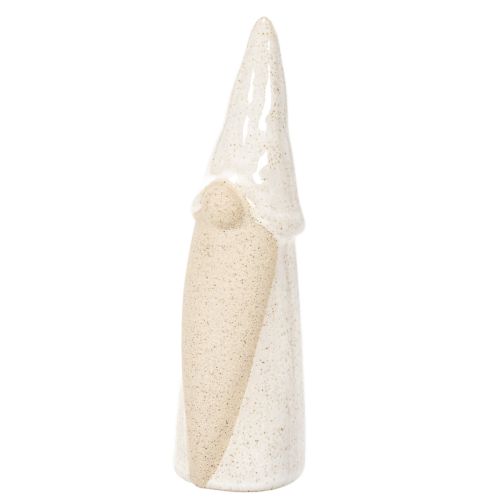 Conjunto de 3 estatuetas decorativas de gnomos, em cerâmica clara, estilo escandinavo, 18 cm. | Floristik24.pt