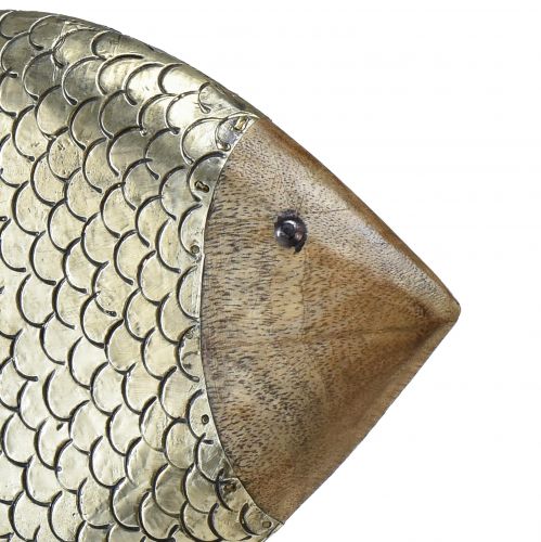 Itens Peixe decorativo madeira metal latão marítimo 33x11,5x37cm