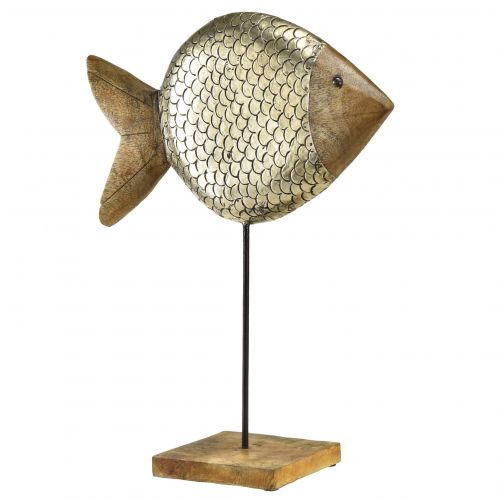 Floristik24 Peixe decorativo madeira metal latão marítimo 33x11,5x37cm