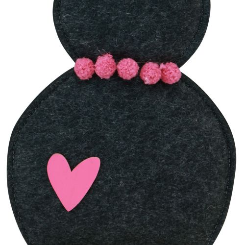 Itens Decoração de mesa decoração coelhinho da Páscoa feltro preto com coração 45cm 3 peças