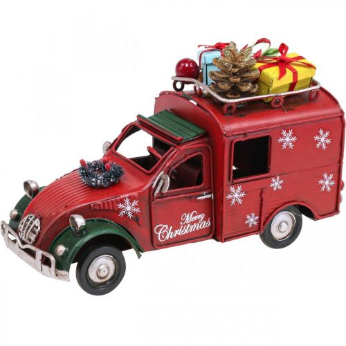 Carro de decoração de natal Carro de natal vintage vermelho L17cm