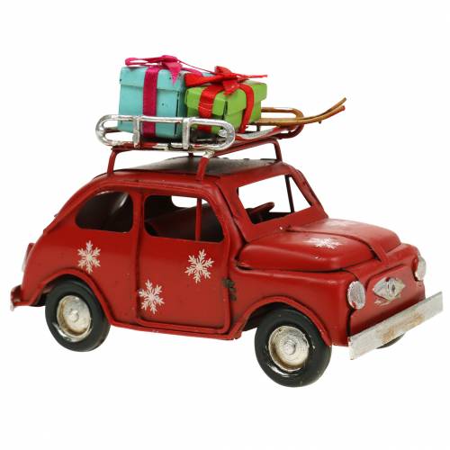 Floristik24 Carro de natal com pacotes vermelho L11cm