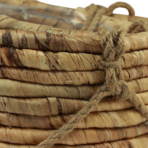 Floristik24 Cesto para pendurar aguapé natural 25/31cm conjunto de 2