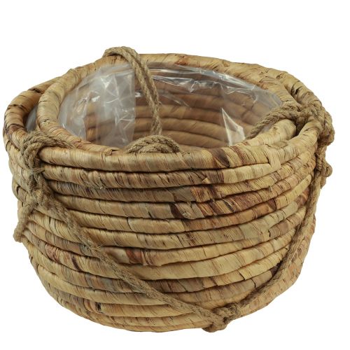 Floristik24 Cesto para pendurar aguapé natural 25/31cm conjunto de 2