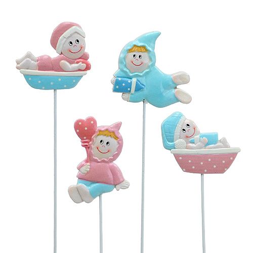 Plug de decoração de bebê rosa, azul 5cm L25cm 4pcs