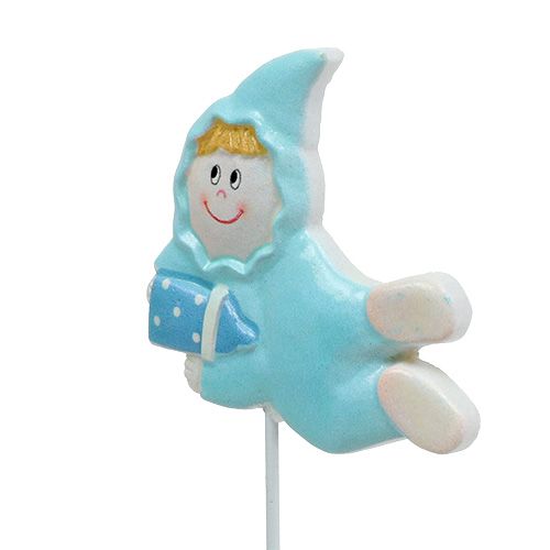 Floristik24 Plug de decoração de bebê rosa, azul 5cm L25cm 4pcs