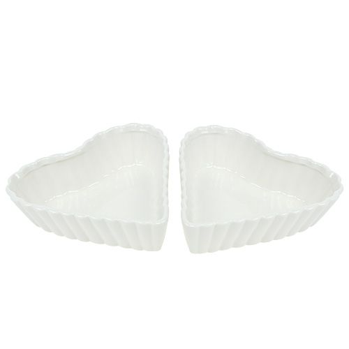 Floristik24 Forma de assar coração branco 16cm 2pcs