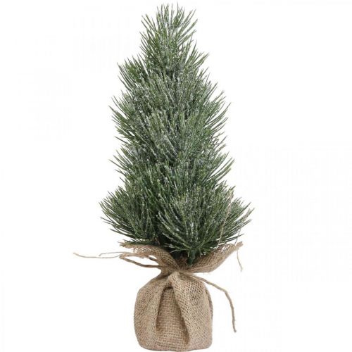 Floristik24 Mini árvore de Natal nevada artificialmente em saco Altura 33cm