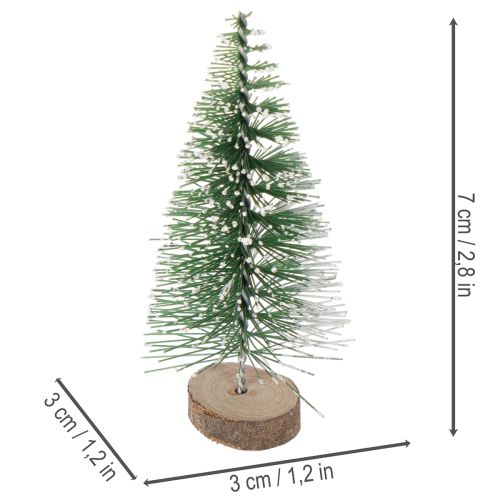 Mini árvores de Natal artificiais para decoração de mesa, cobertas de neve, 6 cm, 12 peças. | Floristik24.pt