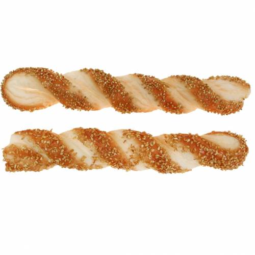Réplica de comida artificial em bastão de gergelim 24cm 2pcs