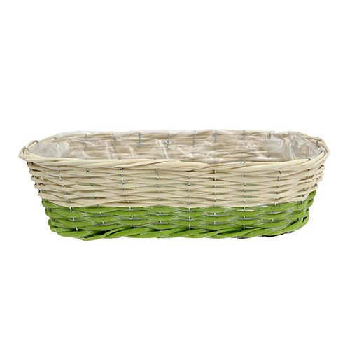 Floristik24 Caixa de varanda oval 48x18cm H14cm creme, verde