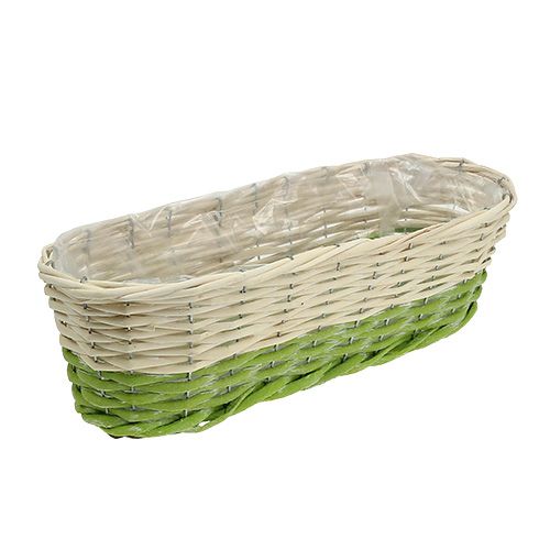 Floristik24 Caixa de varanda oval 48x18cm H14cm creme, verde