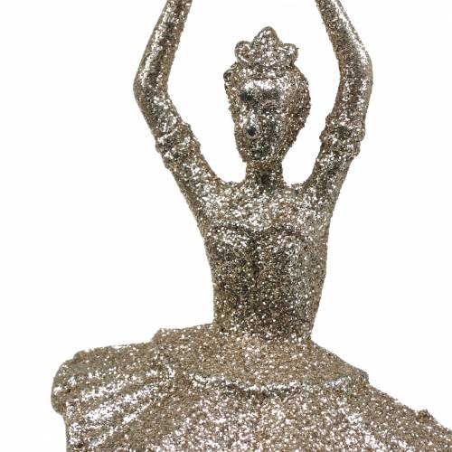 Itens Decorações para árvores de natal bailarina glitter champanhe 18cm 6pcs