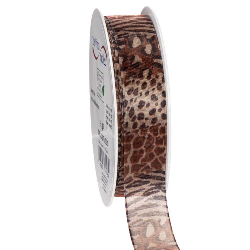 Fita decorativa com estampa animal, padrão de leopardo, fita para presentes, 25 mm de largura, 20 m de comprimento. comprar | Floristik24.pt