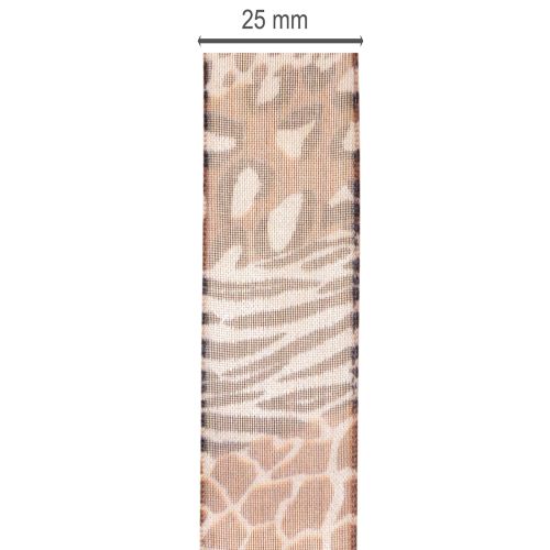 Fita decorativa com estampa animal, padrão de leopardo, fita para presentes, 25 mm de largura, 20 m de comprimento. | Floristik24.pt