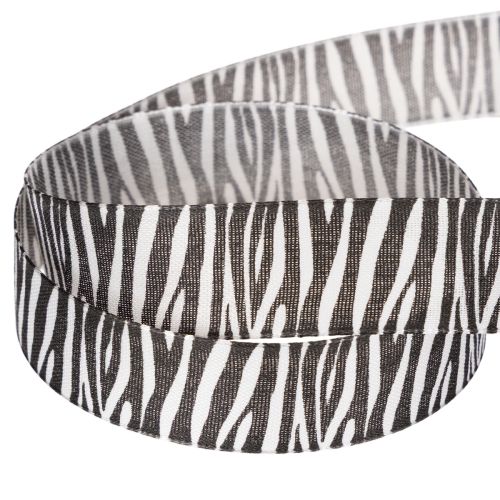 Fita para presentes com estampa de zebra, 25 mm de largura, 20 m de comprimento. | Floristik24.pt