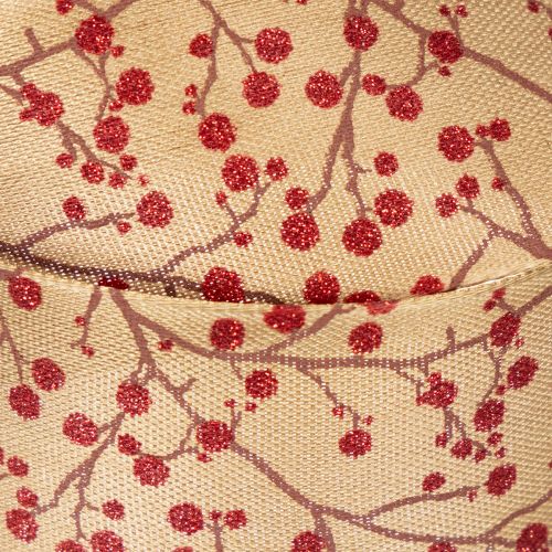 Galhos decorativos de fita com frutinhas vermelhas brilhantes, 40 mm x 15 m | Floristik24.pt