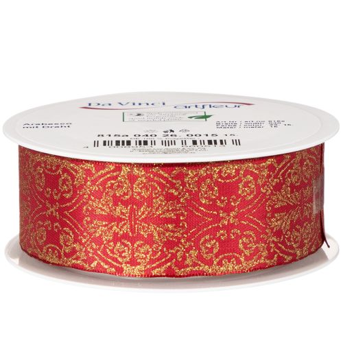 Fita para presentes com estampa festiva para artesanato e decoração, 40 mm x 15 m | Floristik24.pt